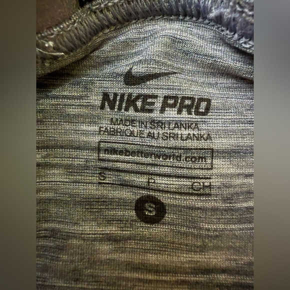 Nike Pro 3/4 Compression Tights Mens Size Small Gray Black Stretch Pants - Picture 4 of 4